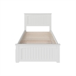 Nantucket Twin Platform Bed with Matching Footboard and Twin Trundle in White