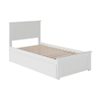 Nantucket Twin Platform Bed with Matching Footboard and Twin Trundle in White