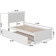 Nantucket Twin Platform Bed with Matching Footboard and Twin Trundle in White