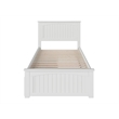Nantucket Twin Wood Platform Bed with Matching Footboard and Drawers in White