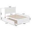 Nantucket Full Wood Platform Bed with Footboard and Twin Trundle in White