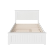 Nantucket Full Platform Bed with Matching Footboard and Twin Trundle in White