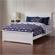 Nantucket Full Wood Foundation Bed with Matching Footboard in White