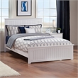 Nantucket Queen Wood Foundation Bed with Matching Footboard in White