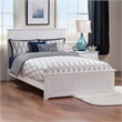 Nantucket Queen Wood Foundation Bed with Matching Footboard in White