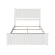 Nantucket Queen Wood Foundation Bed with Matching Footboard in White