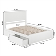 Nantucket Queen Wood Platform Bed with Matching Footboard and Drawers in White