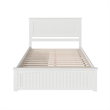 Nantucket Queen Wood Platform Bed with Matching Footboard and Drawers in White