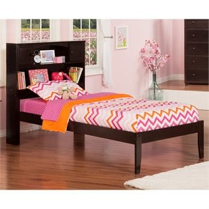 AFI Newport Twin XL Solid Wood Platform Bookcase Bed in Espresso