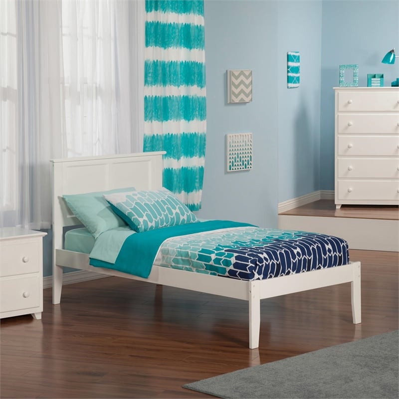 Madison Twin Solid Wood Platform Bed in White