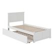 Madison Twin Wood Platform Bed with Footboard and Twin Trundle in White