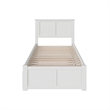 Madison Twin Wood Platform Bed with Footboard and Twin Trundle in White
