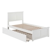 Madison Twin Platform Bed with Matching Footboard & Twin Trundle in White