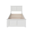 Madison Twin Platform Bed with Matching Footboard & Twin Trundle in White