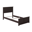 Madison Twin Wood Foundation Bed with Matching Footboard in Espresso