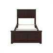 Madison Twin Wood Foundation Bed with Matching Footboard in Espresso