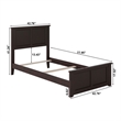Madison Twin Wood Foundation Bed with Matching Footboard in Espresso