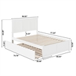 Madison Full Wood Platform Bed with Footboard and Twin Trundle in White