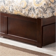 Madison Full Wood Platform Bed with Footboard and Twin Trundle in Walnut
