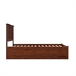 Madison Full Wood Platform Bed with Footboard and Twin Trundle in Walnut