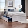 Madison Full Platform Bed with Matching Footboard and Twin Trundle in White