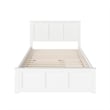 Madison Full Platform Bed with Matching Footboard and Twin Trundle in White