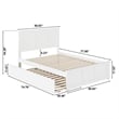 Madison Full Platform Bed with Matching Footboard and Twin Trundle in White