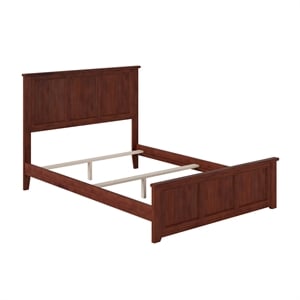 Madison Full Wood Foundation Bed with Matching Footboard in Walnut