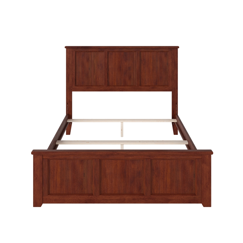 Madison Full Wood Foundation Bed with Matching Footboard in Walnut