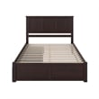 Madison Queen Wood Platform Bed with Footboard and Storage Drawers in Espresso