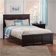 Madison Queen Wood Foundation Bed with Matching Footboard in Espresso
