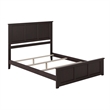 Madison Queen Wood Foundation Bed with Matching Footboard in Espresso