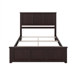 Madison Queen Wood Foundation Bed with Matching Footboard in Espresso