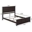 Madison Queen Wood Foundation Bed with Matching Footboard in Espresso
