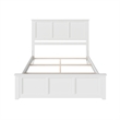 Madison Queen Wood Foundation Bed with Matching Footboard in White