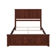 Madison Queen Wood Foundation Bed with Matching Footboard in Walnut