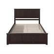 Madison Queen Platform Bed with Matching Footboard & Storage Drawers in Espresso