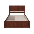 Madison Queen Platform Bed with Matching Footboard & Storage Drawers in Walnut