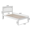 Mission Twin XL Solid Wood Platform Bed in White
