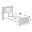 Mission Twin XL Wood Foundation Bed with Matching Footboard in White