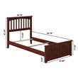 Mission Twin XL Wood Foundation Bed with Matching Footboard in Walnut