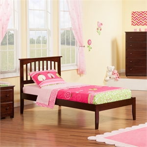Mission Twin Solid Wood Platform Bed in Walnut
