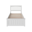 Mission Twin Wood Platform Bed with Matching Footboard & Twin Trundle in White
