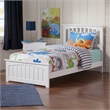 Mission Twin Wood Foundation Bed with Matching Footboard in White