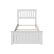Mission Twin Wood Foundation Bed with Matching Footboard in White