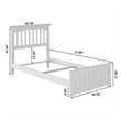 Mission Twin Wood Foundation Bed with Matching Footboard in White