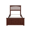 Mission Twin Wood Foundation Bed with Matching Footboard in Walnut