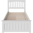 Mission Twin Platform Bed with Matching Footboard & Storage Drawers in White