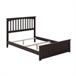 Mission Full Wood Foundation Bed with Matching Footboard in Espresso