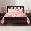 Mission Full Wood Foundation Bed with Matching Footboard in Espresso